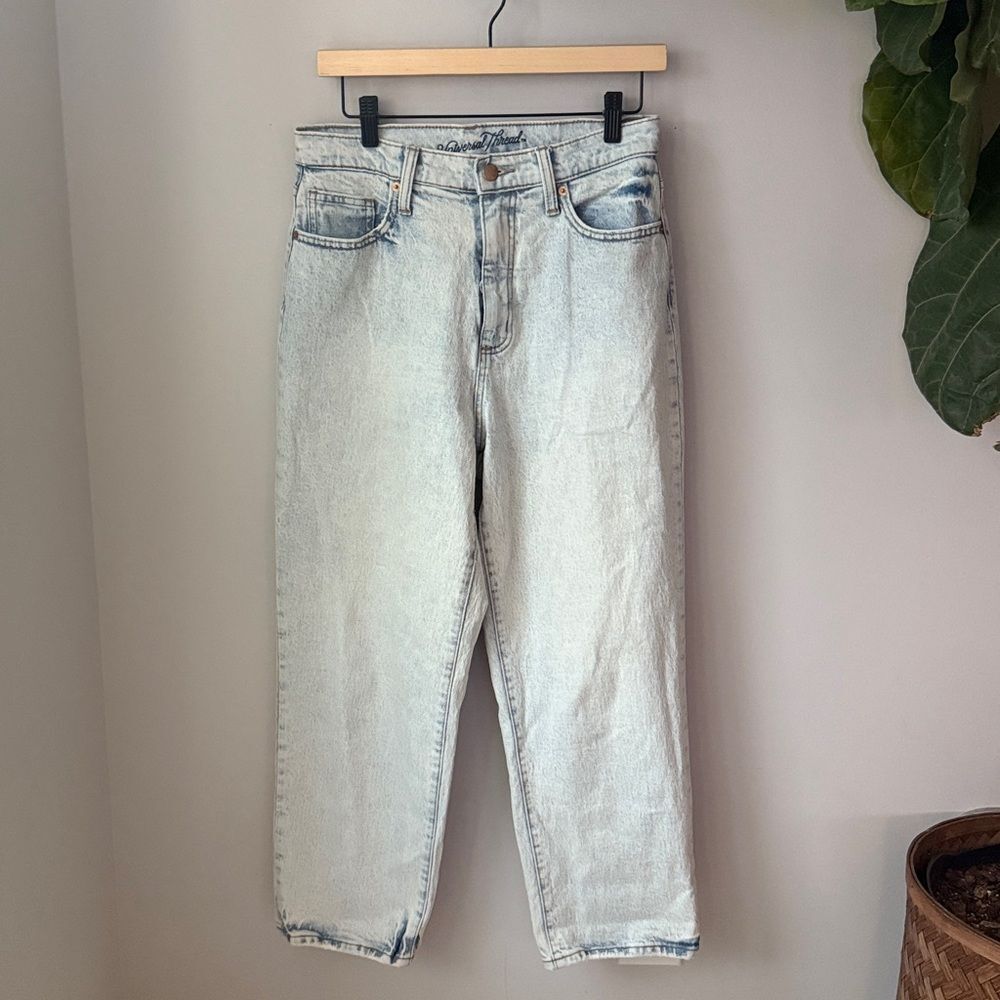 Universal Thread Light Acid Wash Vintage Straight High Rise Ankle